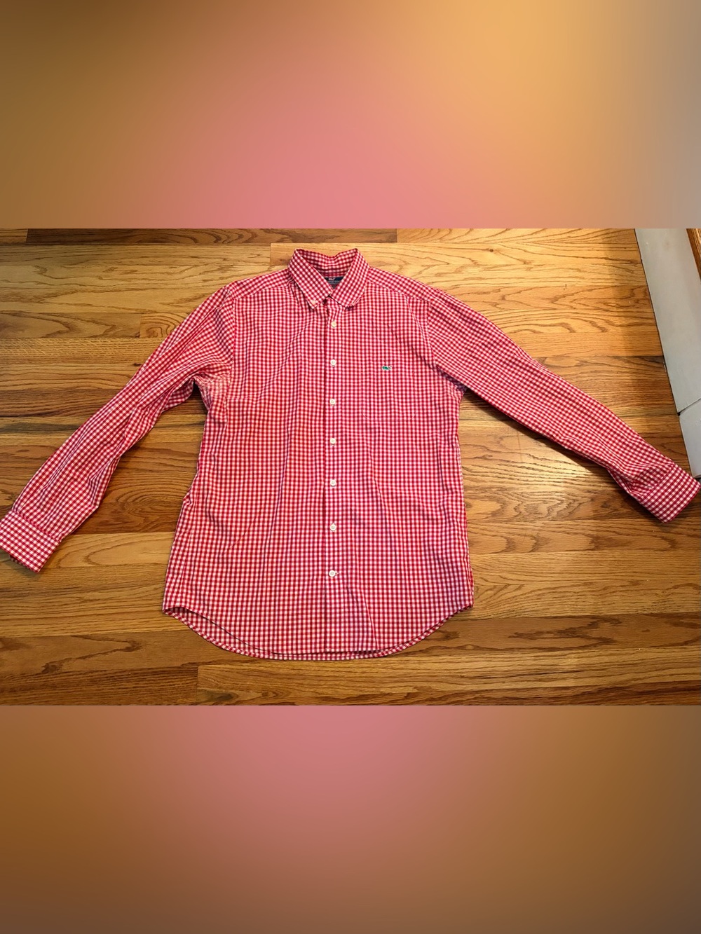 Vineyard Vines Red and White Gingham Button-Down Shirt